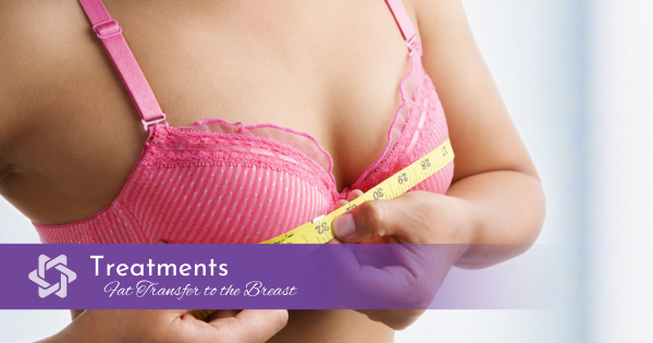 Woman in pink bra measuring breast size with yellow measuring tap