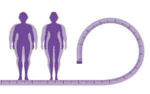 Illustration of male and female weight loss concept